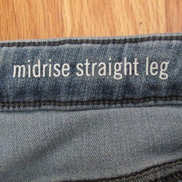 RIDERS BY LEE WOMEN'S SZ 8 M JEANS MED BLUE SLUB STRETCH DENIM MID RISE STR8 LEG - Picture 9 of 11